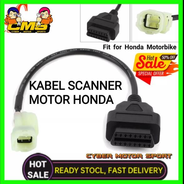Kabel scanner motor honda obd2 ke 4 pin. konektor scanner motor honda. cable scan diagnosa obd2 moto