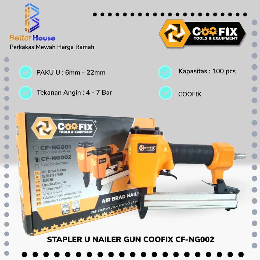 

HEKTER TEMBAK ANGIN STAPLES STAPLER ANGIN (6-22mm) COOFIX CF-NG002 FLEX