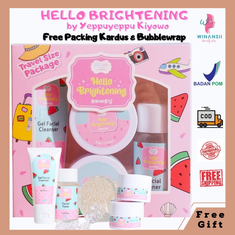 [READY, LANGSUNG KIRIM] PAKET SKINCARE TRAVEL SIZE HELLO BRIGHTENING BY YEPPU YEPPU KIYOWO