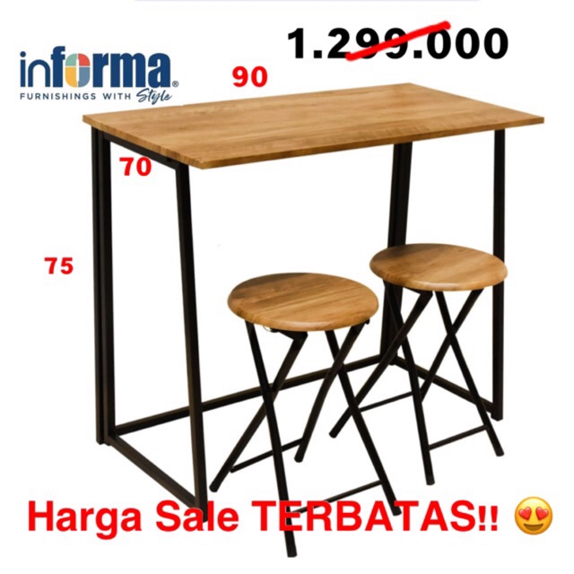SALE TERBATAS Meja Makan Meja Santai set Kursi Lipat Informa