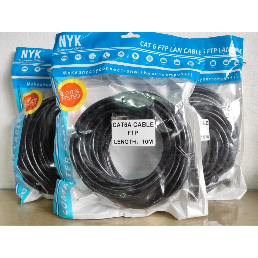 kabel LAN Outdoor FTP 10m 10 meter CAT6 CAT 6 JACK Metal Siap pakai