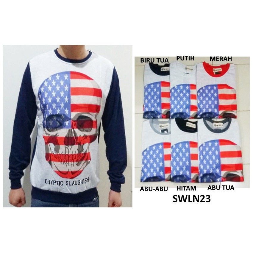 Sweater Pria Lengan Panjang Skull Cryptic - SWLN23