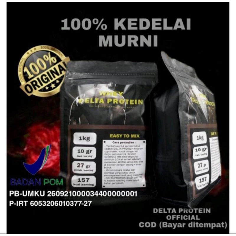 WHEY PROTEIN DELTA PROTEIN BUBUK KEDELAI PROTEIN 1000 gram