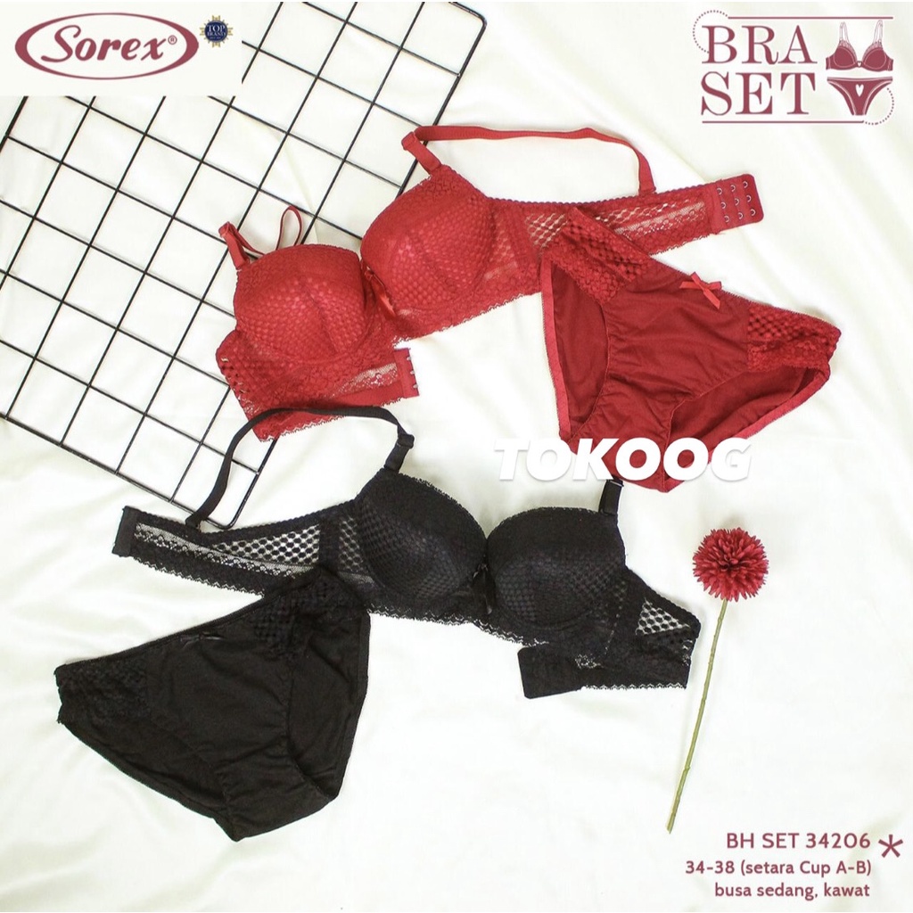 BRA SET TIDAK KAWAT SOREX 33416 dan BRA SET KAWAT 34206 SETELAN BH &amp; CD RENDA ELEGANT COCOK UNTUK SESERAHAN