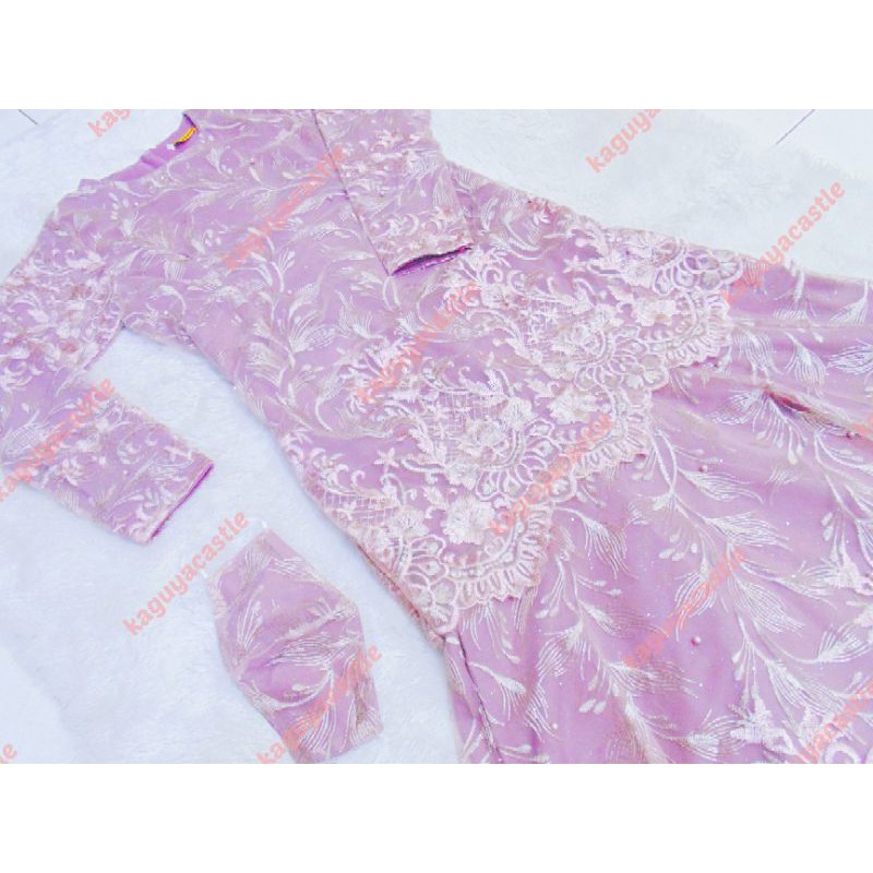DRESS MAXI BRUKAT DURAH LILAC + MASKER/GAMIS/DRESS MUSLIM