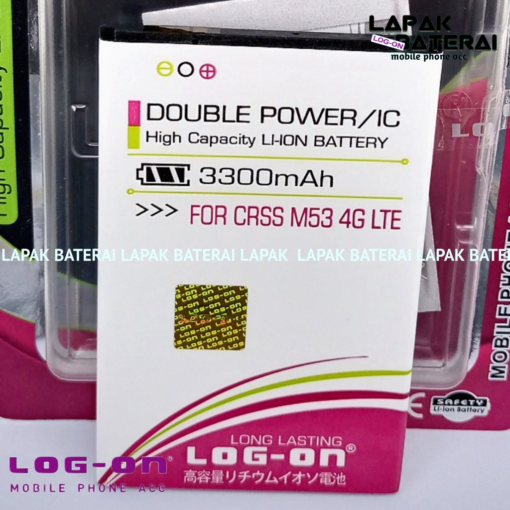 LOG - ON EverCOSS M53 4G LTE Baterai Double IC Protection Battery Batre