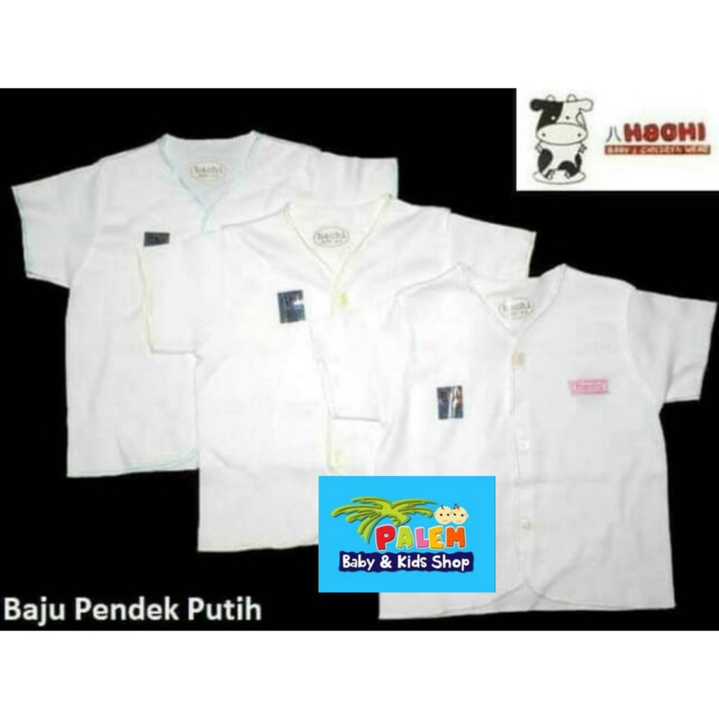 Hachi Baju  Pendek Putih isi 4pcs size nb , 18