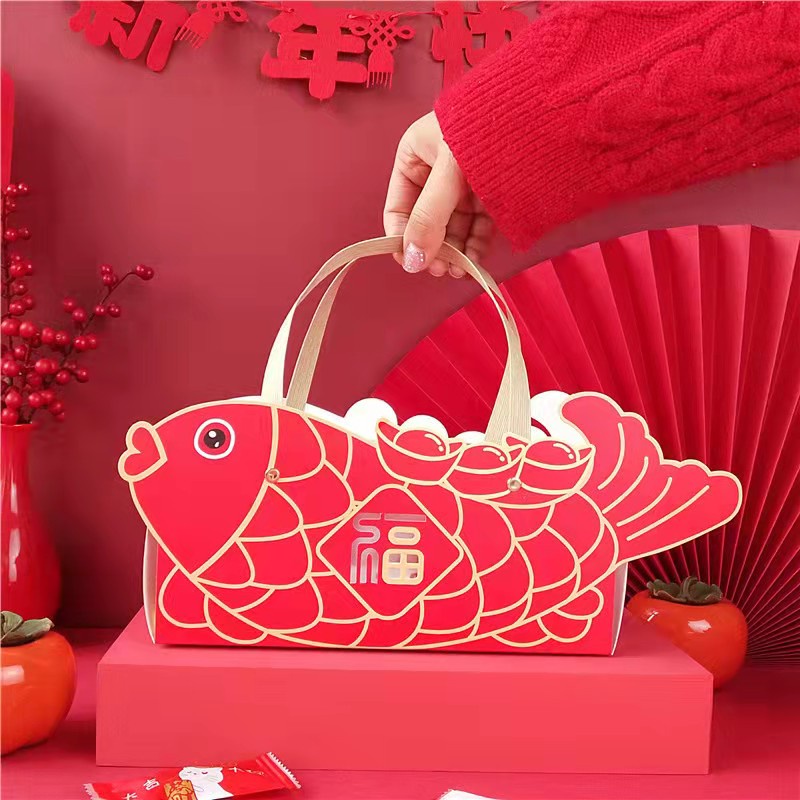 Kotak Imlek CNY Box Dus Packaging Hampers Sincia Kue Kering Cookie Koi