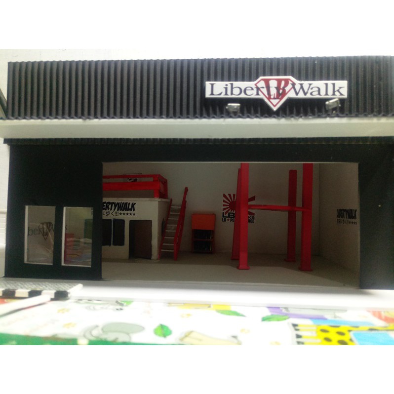 Diorama Bengkel skala 64 hotwheels