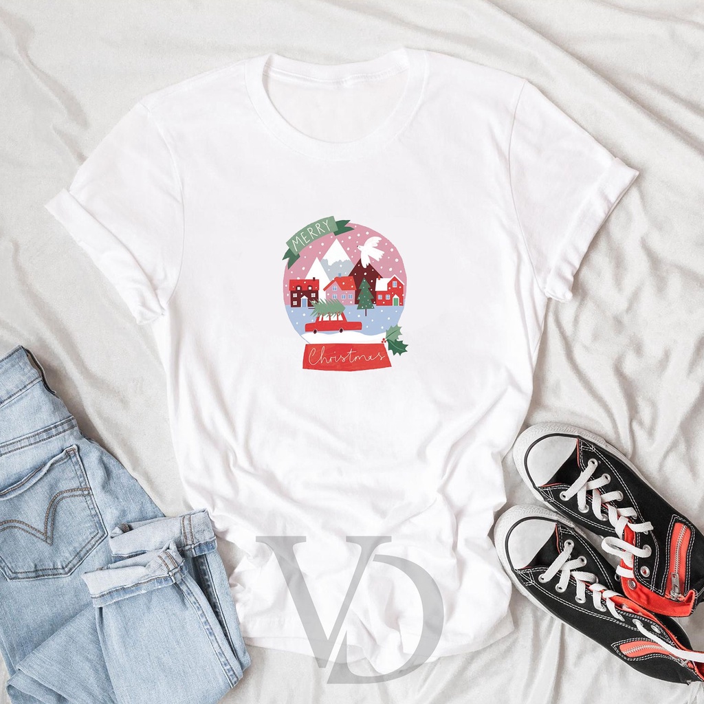 CUSTOM GAMBAR / BAJU NATAL FOTO / ATASAN KAOS ATASAN UNISEX LENGAN PENDEK / TUMBLR TEE CHRISTMAS