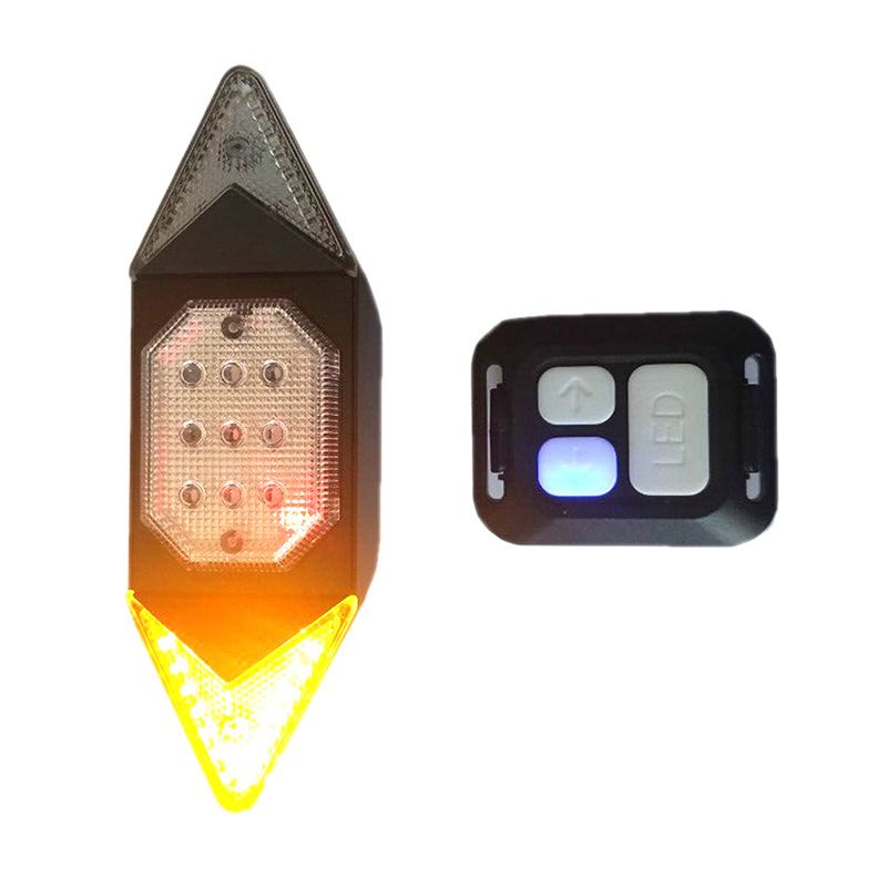 Zlate Backlamp Lampu Sepeda Tail Light LED Automatic Direction Indicator USB Rechargeable - LY6700 - Black