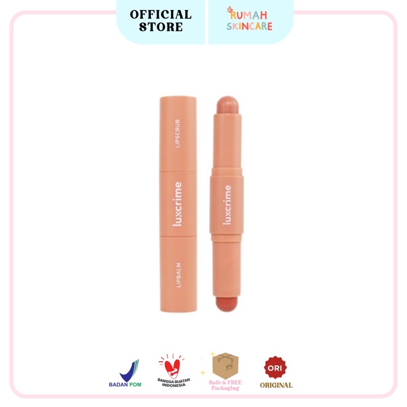 LUXCRIME Duo Lipcare Peach / Strawberry Glaze (Lipbalm &amp; Lipscrub)