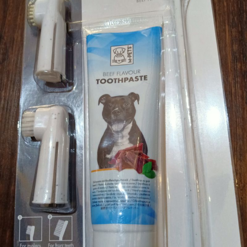 M-Pets Dental Care Set Tooth Paste/Sikat Gigi untuk Anjing beef dan mint