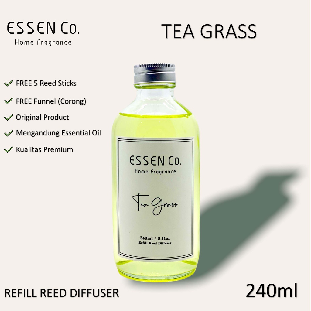 Essen Co Reed Diffuser Aromatherapy Tea Grass Pengharum Pewangi Ruangan Aromaterapi Refill