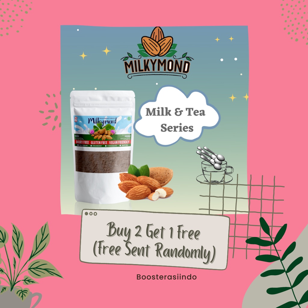 [BUY 2 GET 1 FREE] Susu Almond Premium MILKYMOND Milky Almond 180 Gram Variant 4 Rasa Tea Teh Susu