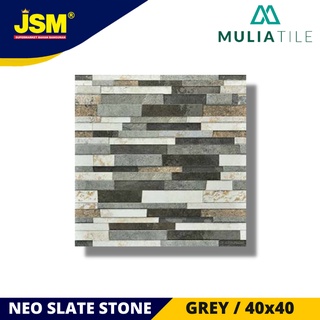 Jual Mulia Tile Keramik Lantai Neo Slate Stone Grey Abu Matt X Shopee Indonesia