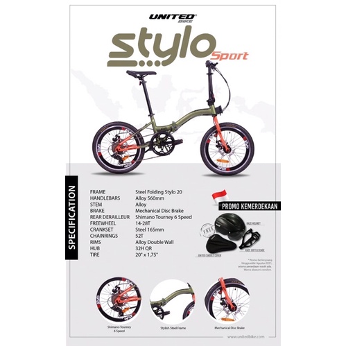 sepeda lipat united stylo NEW 16 inch
