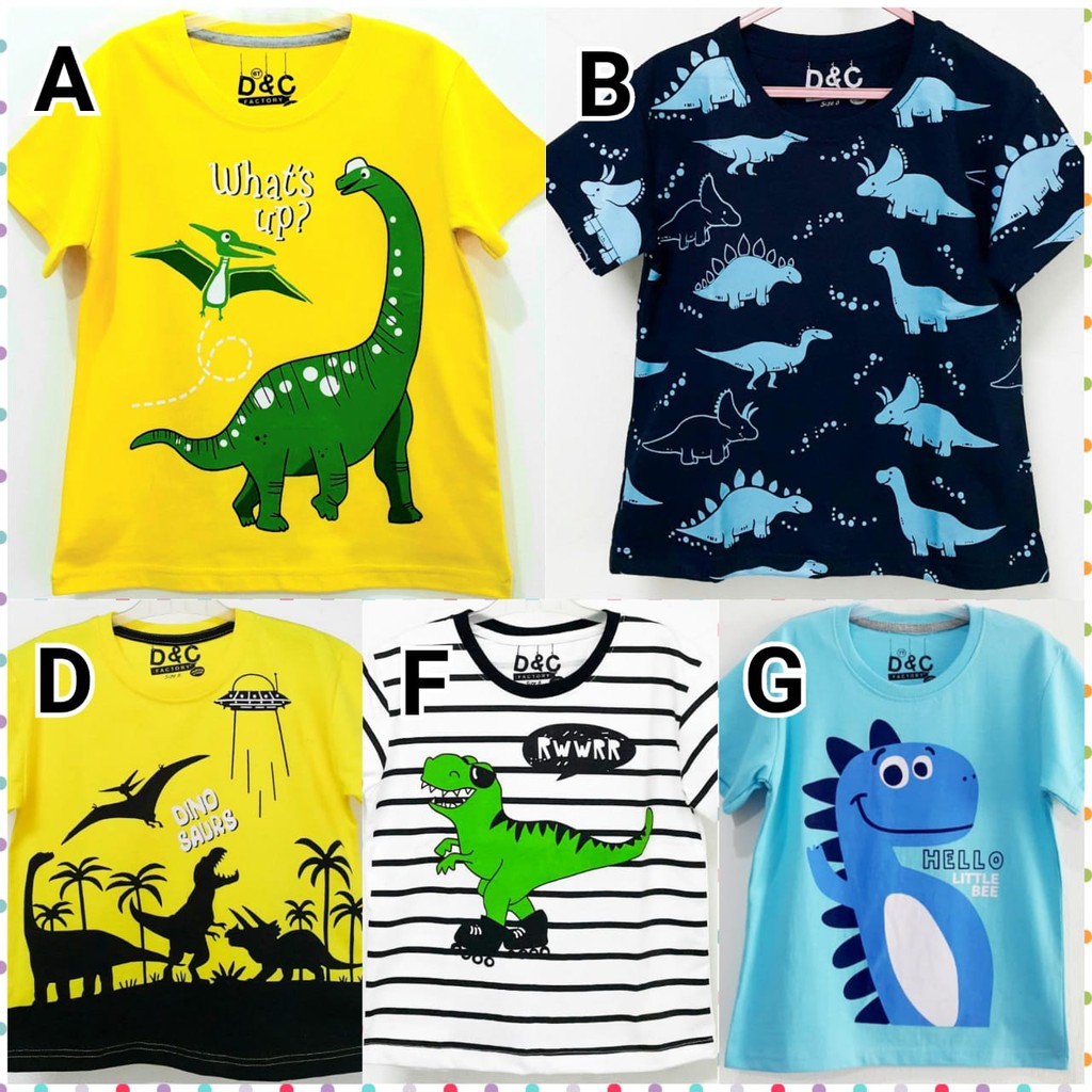  kaos  anak  laki laki karakter DINOSAURUS  DINOSAUR DINO 