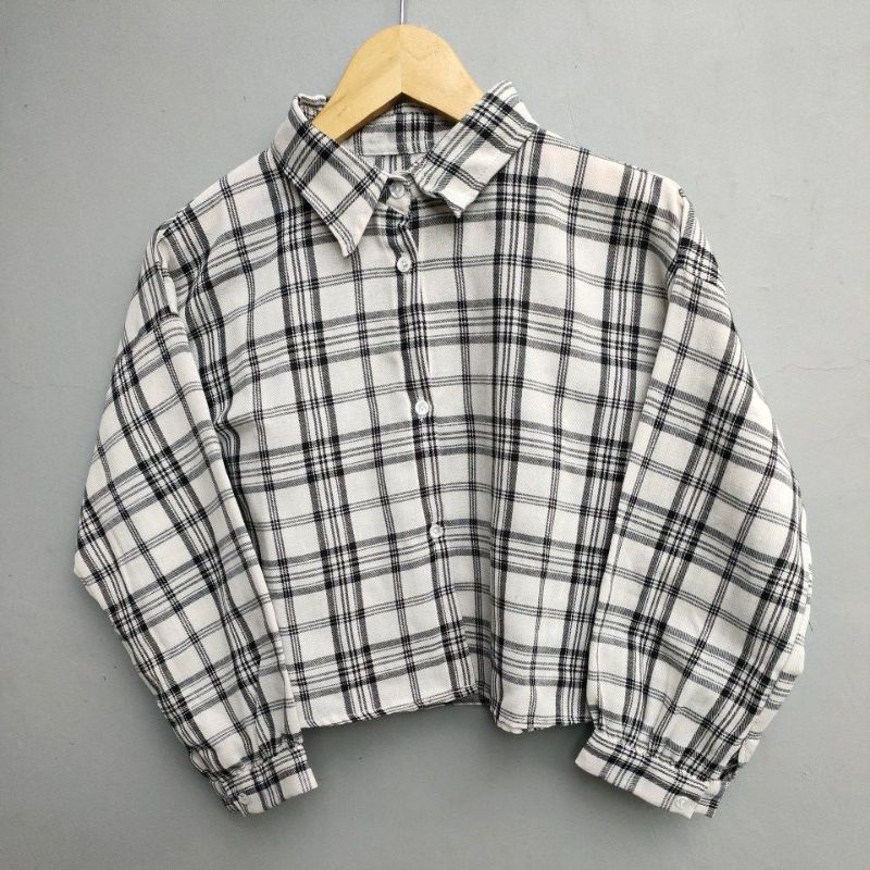 crop top tartan / crop top flanel / kemeja crop wanita-Motif 26