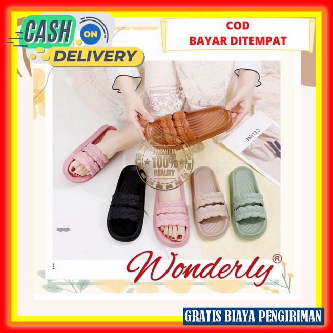 Sandal Wagdes Formal Wanita Import Bahan Karet Ringan Anti Slip Barabara Mjz-B1923 Size 36-40 Tersed