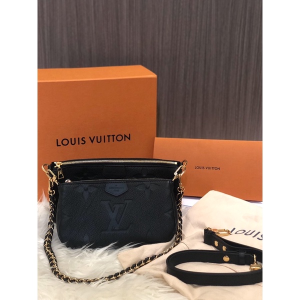 LV Multi Pochette Empreinte Black Authentic Preloved Like New