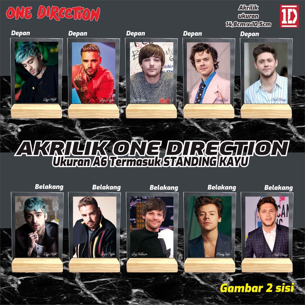 Akrilik Photo ONE DIRECTION // GAMBAR 2 SISI FULL LAMINASI