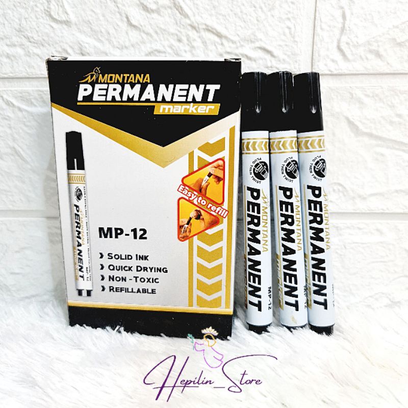 

Spidol Permanent Hitam ECER 1 Biji / Spidol Besar Montana /Permanent Marker Mp12