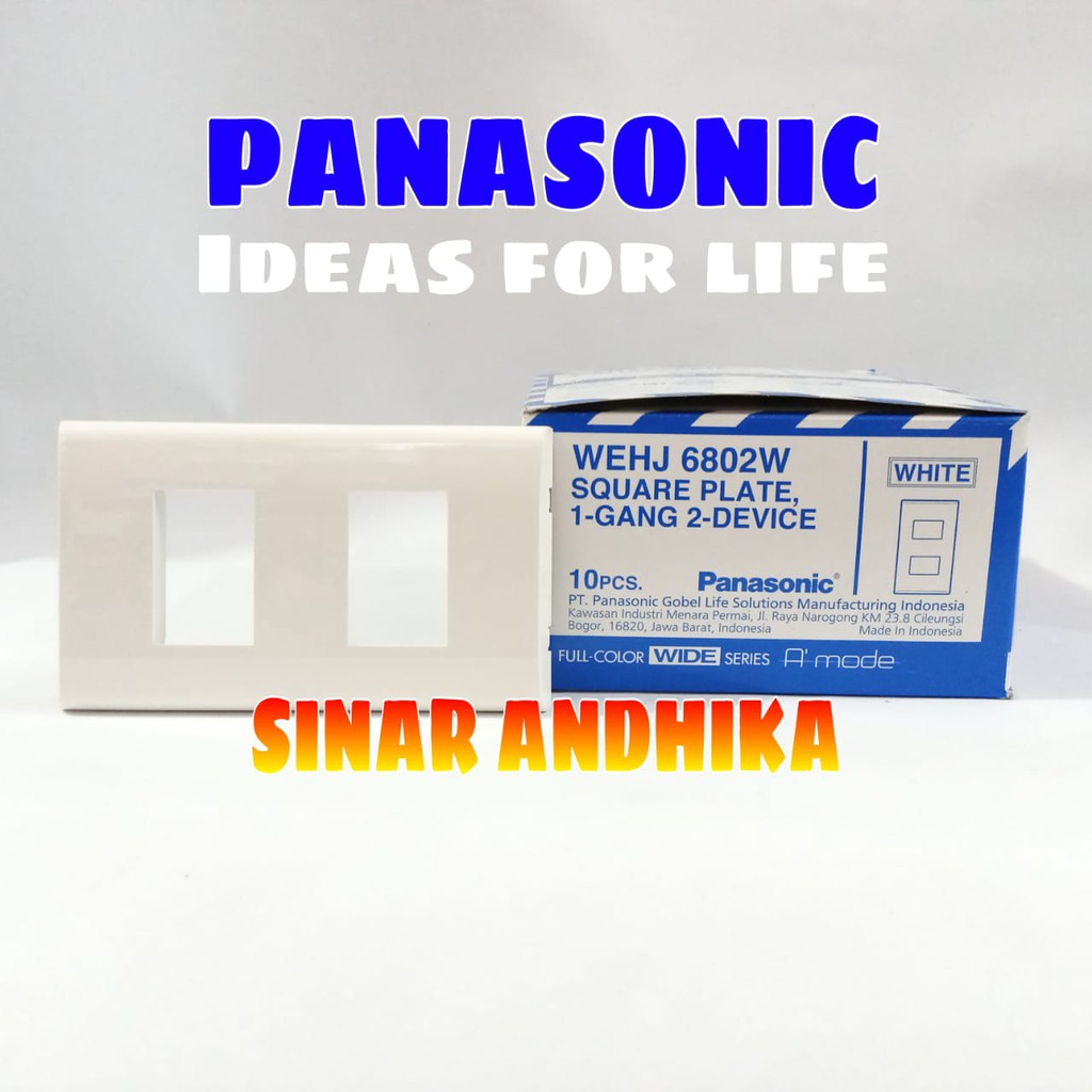 FRAME SAKLAR 1 GANG 2 DEVICE PUTIH A MODE PANASONIC WEHJ 6802W