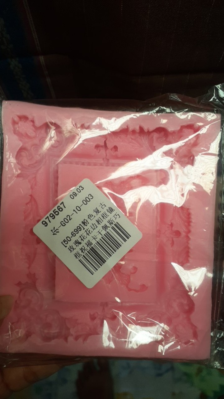 Cetakan Kue Bingkai Bunga Mawar Renda Silicone Rose Flower Lace Vintage Frame Cake Baking Mold