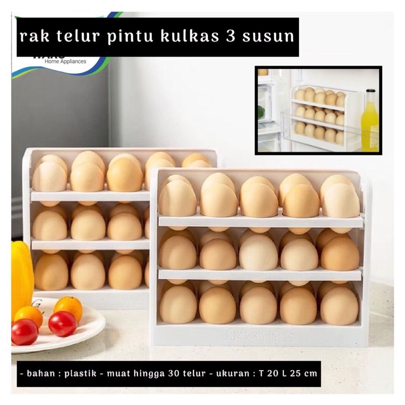 Rak Telur Pintu Kulkas 3 Susun