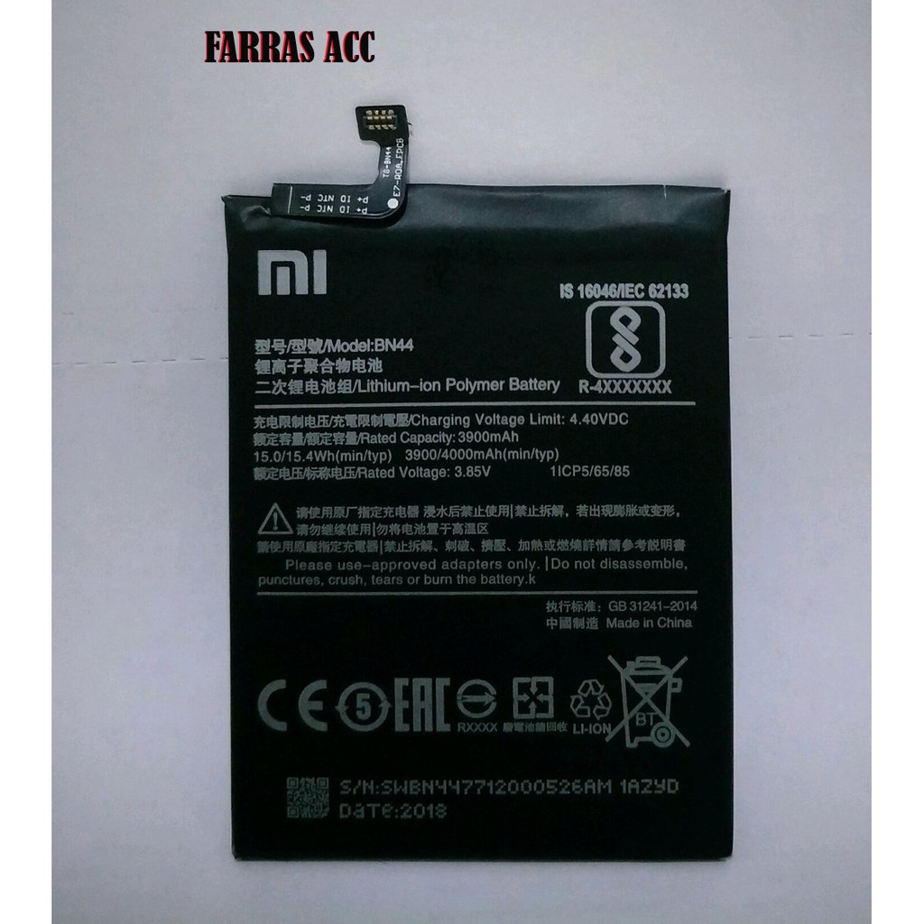 Baterai Batre Battery Xiaomi Redmi 5 Plus BN44 BN-44 BN 44 ORIGINAL (Bayar/ COD)