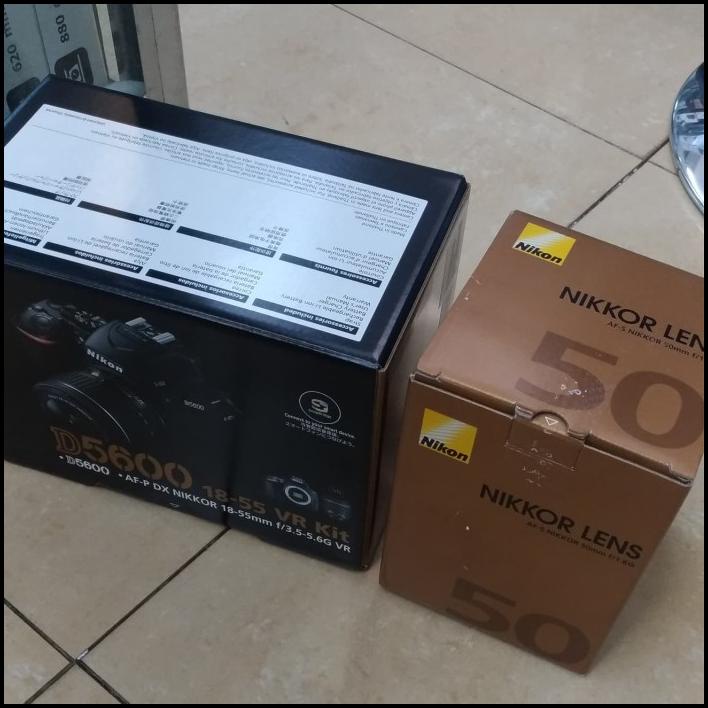 Nikon D5600 Kit 18-55Mm Vr + Lensa Nikon 50Mm F1.8 G