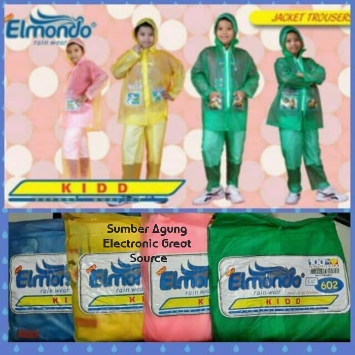 Elomndo EJC602 602 Jas Hujan KIDD Jaket Celana Remaja JC Warna