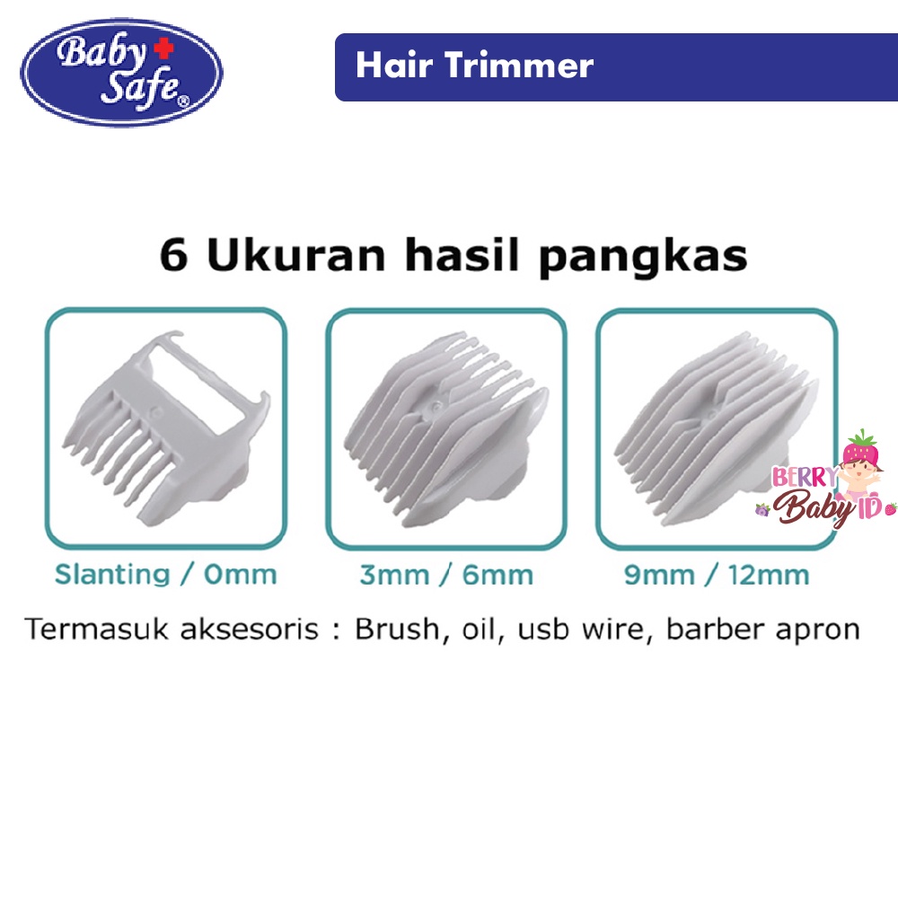 Baby Safe Hair Trimmer Gunting Rambut Alat Cukur Rambut Bayi Anak 3m+ Berry Mart