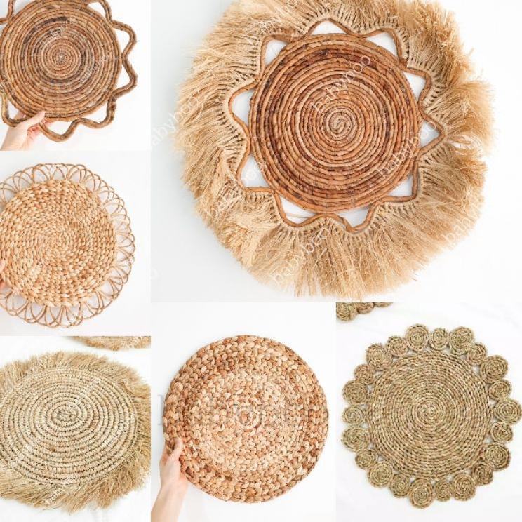 Super Sale PLACEMAT BESAR alas piring eceng gondok,mendong,agel gajih rumbai rotan walldecor banana 