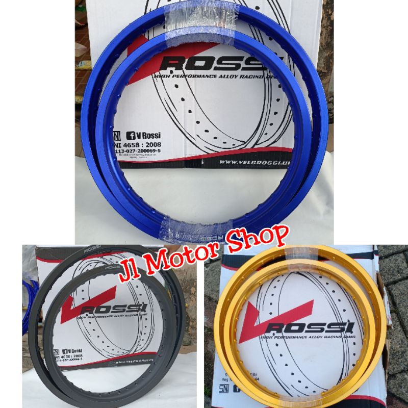 Vleg Velg Ring 18 21 Rossi  - Velg Klx Ring 18 21 Biru Gold Hitam Lubang 36