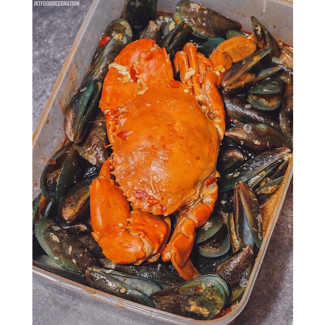 

kepiting / kerang ijo / kerang hiau saos padang / gulai