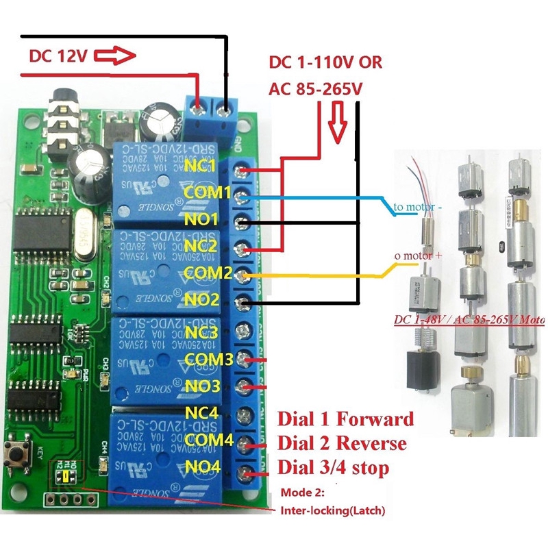 〖Factory Supplier/COD〗| ad22b04 12V 4CH mt8870 DTMF Modul Relay Decoder Signal Remote Control PLC