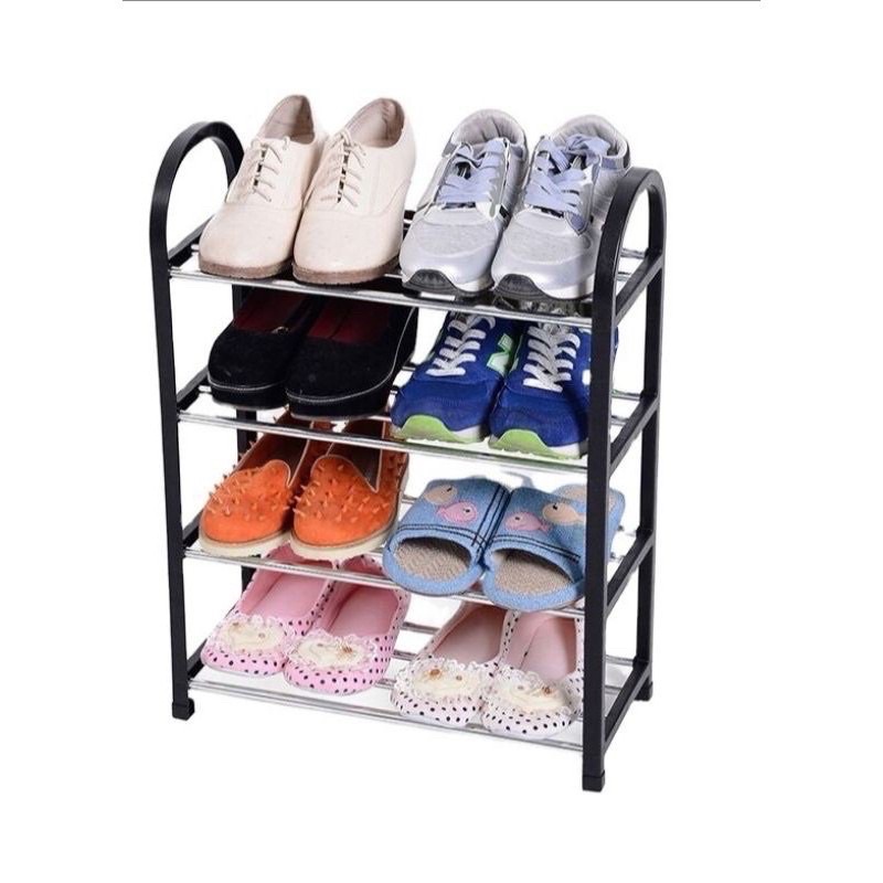 ZM RAK SEPATU PLASTIK 4 SUSUN TEMPAT PENYIMPANAN SANDAL 4 TINGKAT KUAT-4