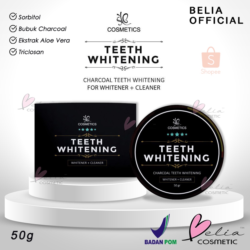 ❤ BELIA ❤ SYB FORTE Teeth Whitening 50g | Pemutih Gigi | Charcoal | Pembersih Gigi | BPOM