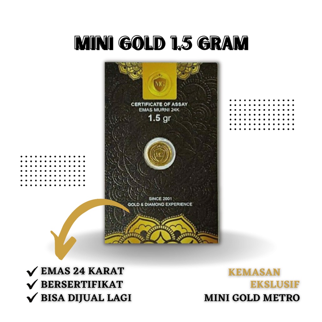 Mini Gold Logam Mulia 1,5 gram 24 Karat