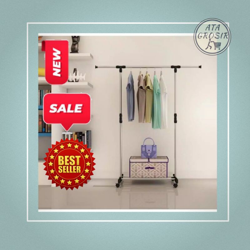 Jual Stand Hanger Double Double Pole Rak Gantungan Jemuran Baju Pakaian Hanger Double