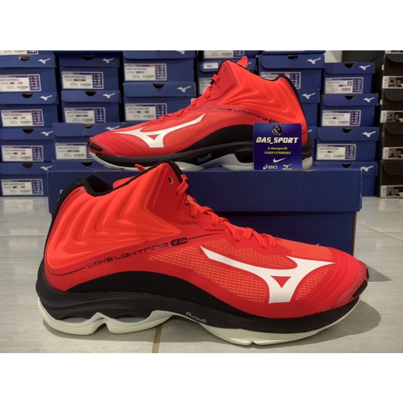 Sepatu voli Mizuno wave Lightning Z6 mid / wlz 6 Mid Original Ignition Red Replace BOX