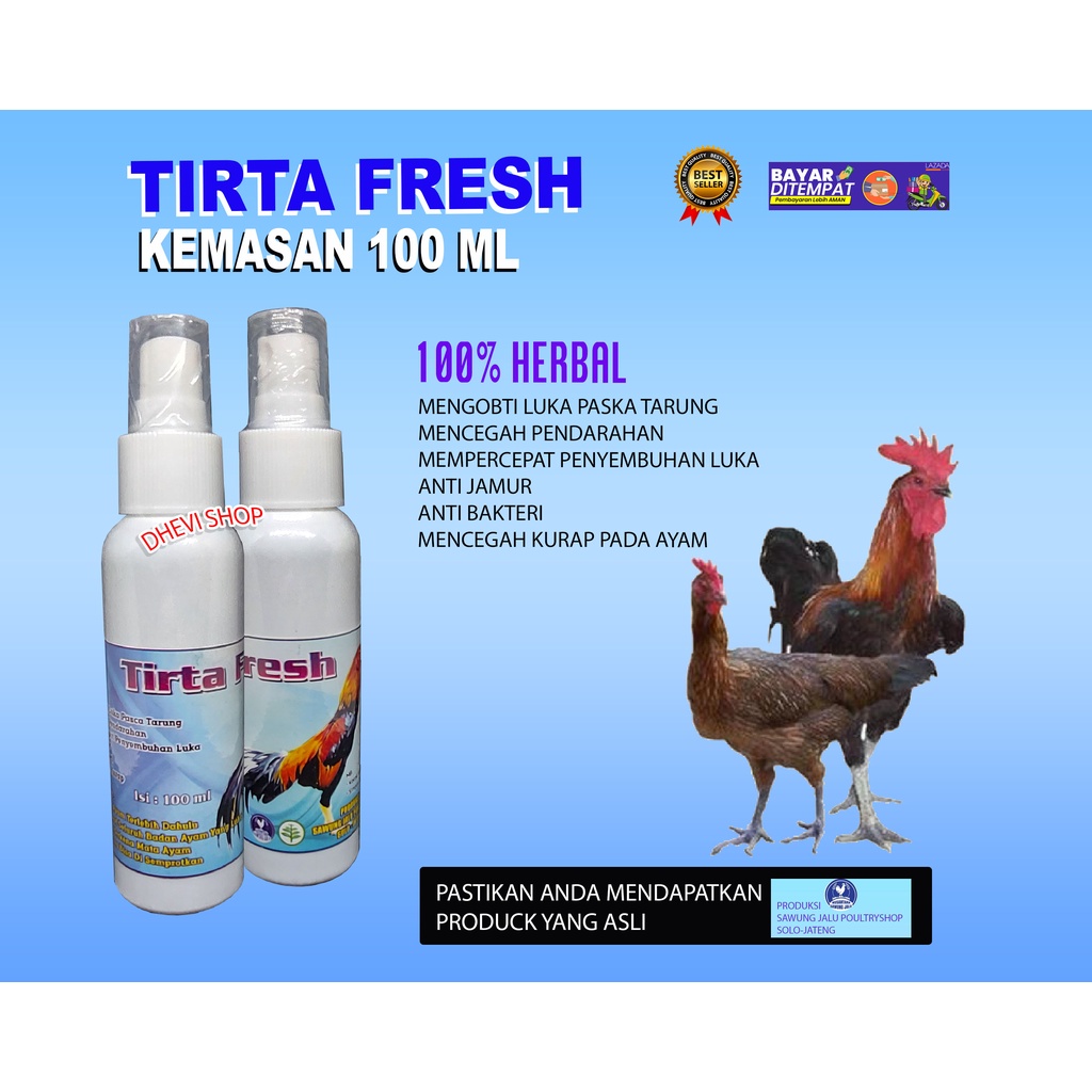 TIRTA FRESH -AYAM ADUAN-OBAT LUKA AYAM-AYAM MERAH MERONA