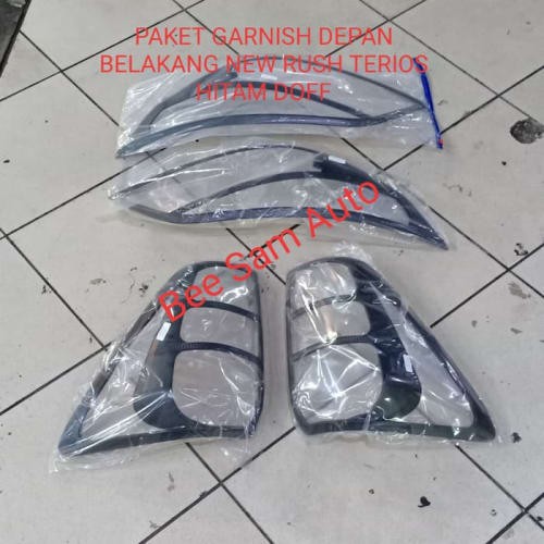 [Eksterior Mobil] Paket Garnish Lis Lampu Toyota Rush Terios Lama Blacktivo