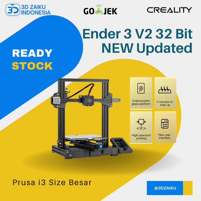 

Creality Ender 3 V2 32 Bit NEW Updated 3D Printer Prusa i3 Size Besar