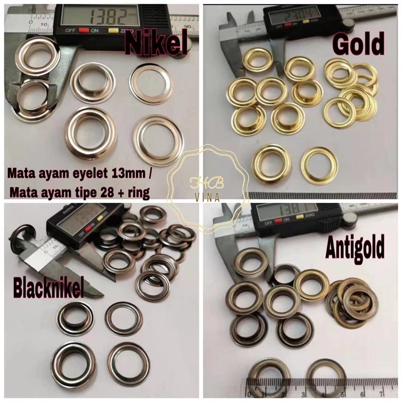 mata ayam eyelet 13mm / mata ayam 28 + ring / 5gross