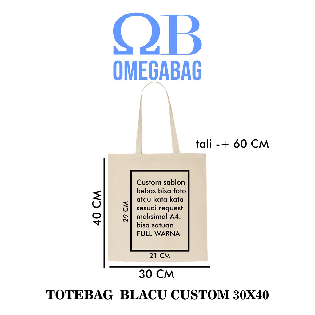 Totebag Blacu Custom 30x40