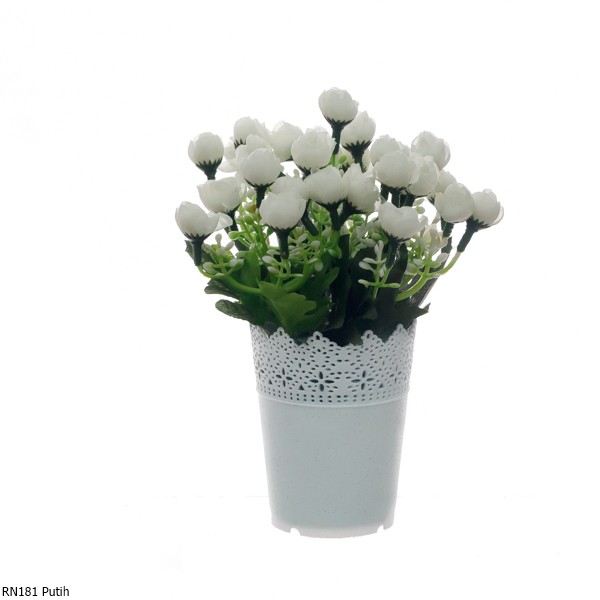 Bunga Plastik Ranunculus Mini RN18-Putih