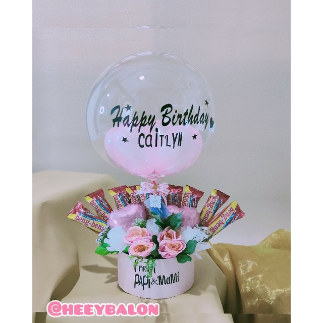 Kado/balon hot air/bouquet balon/balon ultah/buket bunga/balon ultah/buket Snack/Snack box/balon box